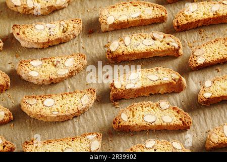 Cantuccini (biscotti alle mandorle italiane) Foto Stock