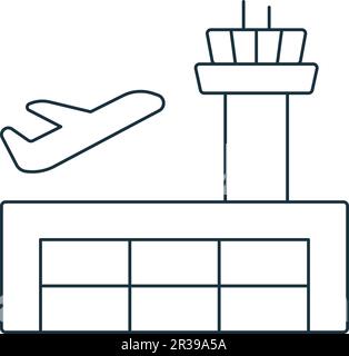 Icona AirPort. Semplice segnale monocromatico dalla collezione di elementi dell'aeroporto. Icona AirPort per logo, modelli, web design e infografiche. Illustrazione Vettoriale