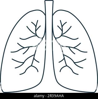 Icona polmoni. Segno semplice monocromatico dalla raccolta di anatomia. Icona dei polmoni per logo, modelli, web design e infografiche. Illustrazione Vettoriale