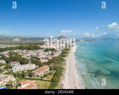 Spiaggia, Mouro, Albufera, Mallorca, Spagna, 17 aprile 2023 Foto Stock