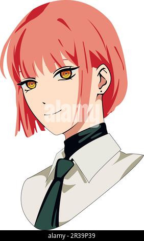 Ragazza studente con un'acconciatura rosa ordinata. Illustrazione vettoriale per la progettazione Illustrazione Vettoriale