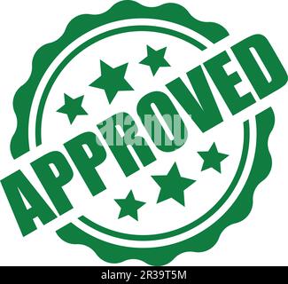 design vettoriale del sigillo approvato in verde Illustrazione Vettoriale