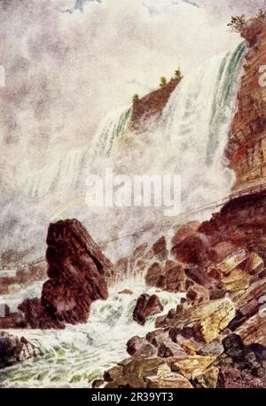Acquerello delle Cascate del Niagara di Thomas Mower Martin dal libro ' Canada ' di Wilfred Campbell, pubblicato nel 1907 da Adam e Charles Black a Londra Foto Stock