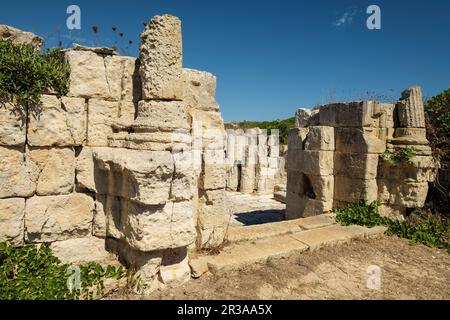 Antigua capilla, Castillo de San Felipe, siglo XVI ,boca del puerto de Mahón, municipio de Villacarlos, Menorca, isole Baleari, Spagna. Foto Stock