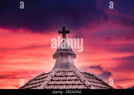 Cappella della famiglia San Simon, cimitero di Valldemossa, Maiorca, Isole Baleari, Spagna. Foto Stock