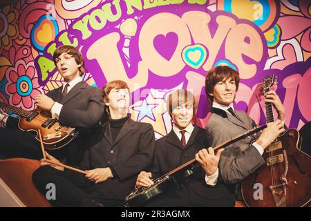 Londra, Regno Unito - 24 agosto 2017: I Beatles a Madame Tussauds di Londra Foto Stock