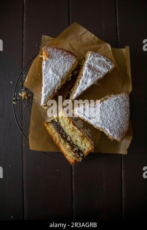 Genoise crema noccolato Foto Stock