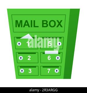 Mailbox - moderno design piatto unico isolato immagine Illustrazione Vettoriale