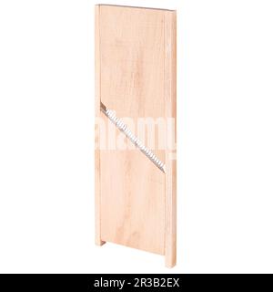 Grattugia ecologica in legno per verdure isolate su sfondo bianco Foto Stock