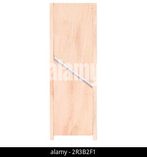 Grattugia ecologica in legno per verdure isolate su sfondo bianco Foto Stock