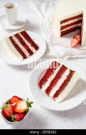 Torta di velluto rosso Foto Stock