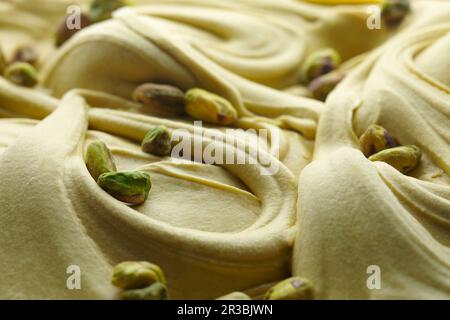 Gelato cremoso al pistacchio (full-frame) Foto Stock