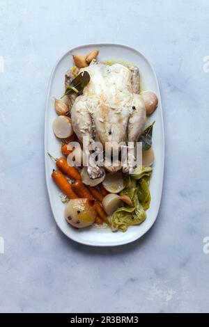 Zuppa di pollo con verdure Foto Stock