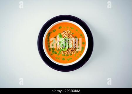 Zuppa di pomodoro vegana Foto Stock