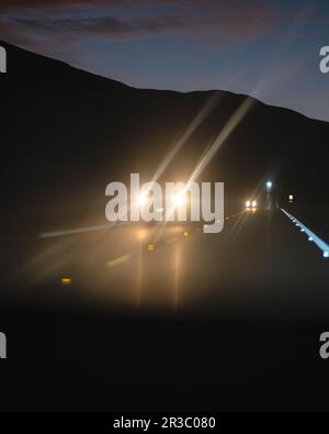 Auto a noleggio a notte Foto Stock