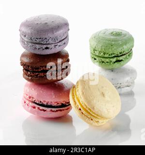 Sapori assortiti di macaron francesi Foto Stock