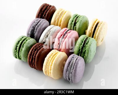 Sapori assortiti di macaron francesi Foto Stock