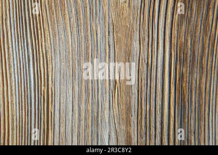 Texture di sfondo in legno. Tagliere di legno marrone graffiato. Struttura in legno Foto Stock