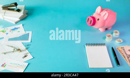 Flay Lay Business Finanza e investimento concetto Foto Stock