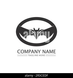 bat logo vettoriale icona logo modello disegno di illustrazione Illustrazione Vettoriale