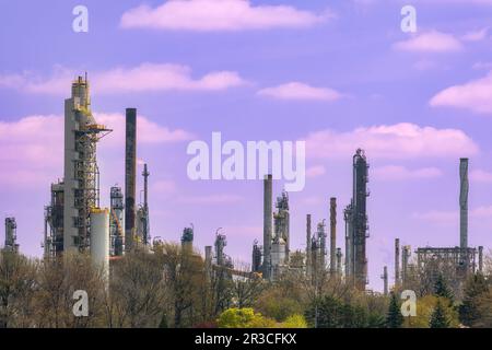 Suncor Energy Sarnia Refinery sulla St. Clair River, Lambton County, Ontario, Canada Foto Stock