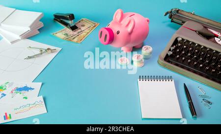 Flay Lay Business Finanza e investimento concetto Foto Stock