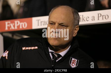 Martin Jol, direttore di Fulham prima del gioco. Manchester United batte Fulham 1:0Fulham 02/02/13 Fulham V Manchester United 02/02/13 il Premier Leagu Foto Stock