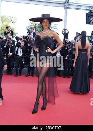 Cannes, Francia. 23rd maggio, 2023. Cindy Bruna partecipa al tappeto rosso 'Club Zero' durante il 76th° festival annuale del cinema di Cannes al Palais des Festivals il 22 maggio 2023 a Cannes, Francia. Photo: DGP/imageSPACE Credit: Imagespace/Alamy Live News Foto Stock