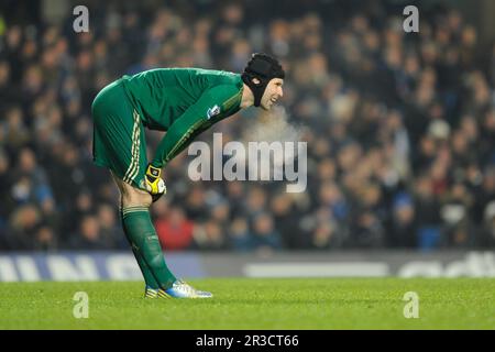 Petr Cech di Chelsea durante la partita della Barclays Premier League tra Chelsea e Southampton a Stamford Bridge mercoledì 16th gennaio 2013 (Foto Foto Stock