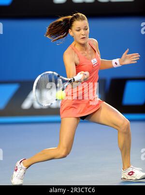 Agnieszka Radwanska (POL) vince il quarto round matchAustralian Open 2013 domenica 20 gennaio 2013., Credit:Avalon Foto Stock