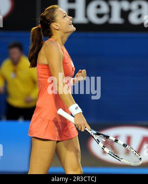 Agnieszka Radwanska (POL) vince il quarto round matchAustralian Open 2013 domenica 20 gennaio 2013., Credit:Avalon Foto Stock