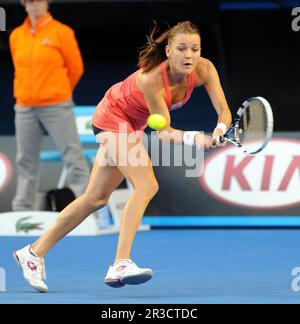 Agnieszka Radwanska (POL) vince il quarto round matchAustralian Open 2013 domenica 20 gennaio 2013., Credit:Avalon Foto Stock