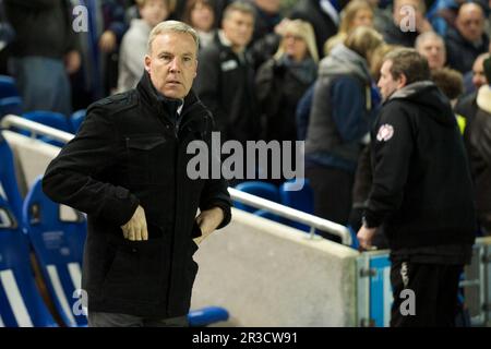 Kenny Jackett, Millwall Manager, si occupa della partita del campionato nPower tra Brighton & Hove Albion e Millwall all'American Express Foto Stock