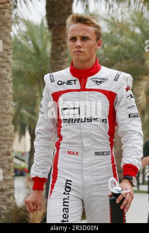 Max Chilton (GBR) Marussia F1 Team.20.04.2013. Campionato del mondo di Formula 1, Rd 4, Gran Premio del Bahrain, Sakhir, Bahrain, Giornata di qualificazione, credito: FOTOSPO Foto Stock