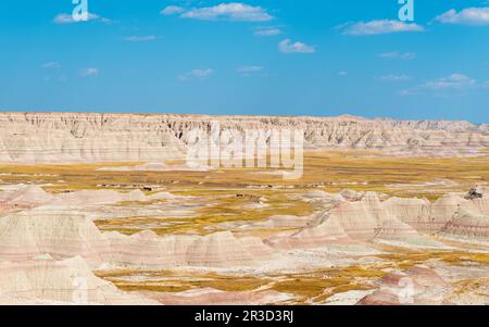 Badlands paesaggio al tramonto, Badlands National Park, South Dakota, USA. Foto Stock