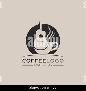 Tazza da caffè modello Logo icona vettore design Illustrazione Vettoriale