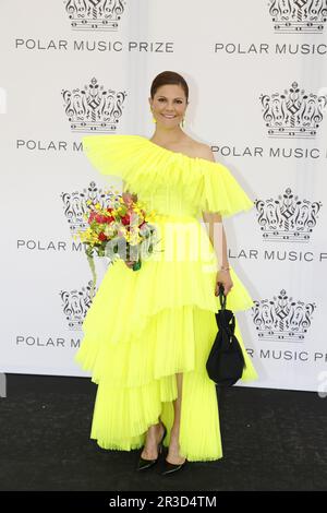 STOCCOLMA 20230523 la principessa Crown Victoria arriva alla cerimonia del Premio della Musica Polar al Grand Hotel di Stoccolma, 23 maggio 2023. Foto: Christi Foto Stock