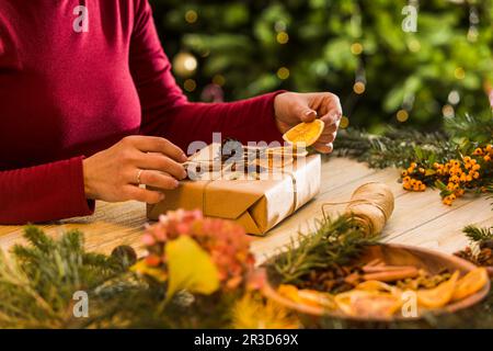 Primo piano di aroma artigianato confezione regalo Foto Stock