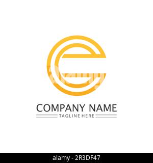 C Letter Logo e font C modello vettoriale icona disegno Illustrazione Vettoriale