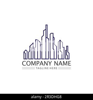 Immobiliare e casa edifici vettore logo icone modello Illustrazione Vettoriale