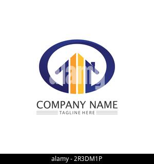 Immobiliare e casa edifici vettore logo icone modello Illustrazione Vettoriale