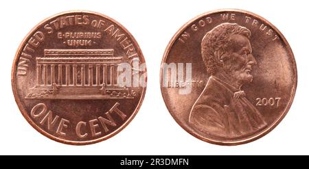 Una moneta del centesimo Foto Stock