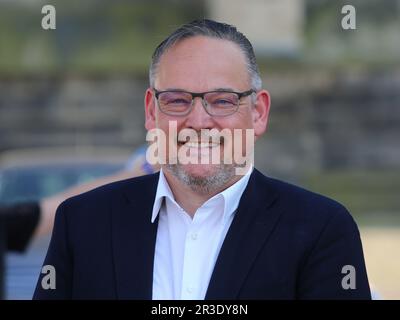 Martin Reichardt, politico tedesco dell'AFD, in occasione di un evento a Magdeburgo il 04.06.2021 Foto Stock