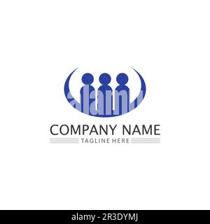 Logo People, Team, Succes People Work, Group and Community, vettore e design del logo Group Company e Business Care, logo Family Icon Succes Illustrazione Vettoriale