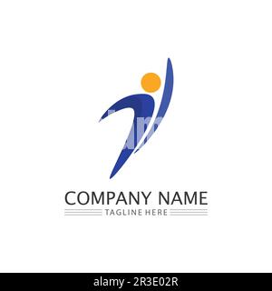 Logo People, Team, Succes People Work, Group and Community, vettore e design del logo Group Company e Business Care, logo Family Icon Succes Illustrazione Vettoriale