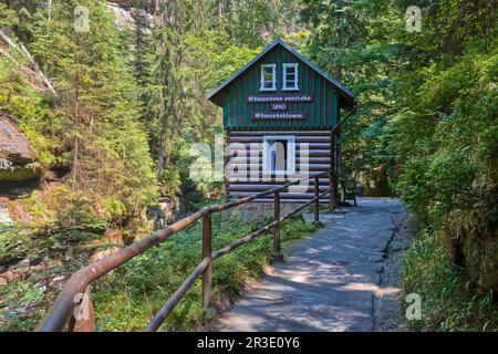 Elbe montagne di arenaria Edmundsklamm Hrensko Foto Stock