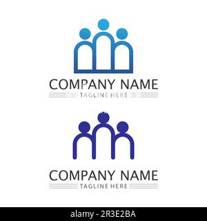 Logo People, Team, Succes People Work, Group and Community, vettore e design del logo Group Company e Business Care, logo Family Icon Succes Illustrazione Vettoriale