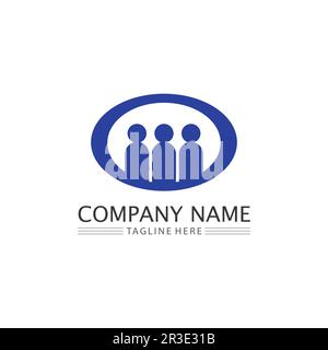 Logo People, Team, Succes People Work, Group and Community, vettore e design del logo Group Company e Business Care, logo Family Icon Succes Illustrazione Vettoriale