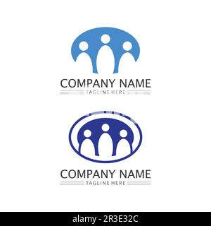Logo People, Team, Succes People Work, Group and Community, vettore e design del logo Group Company e Business Care, logo Family Icon Succes Illustrazione Vettoriale