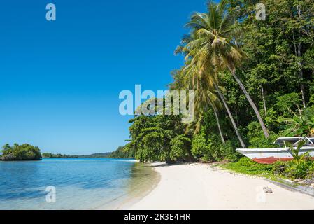 Spiagge di sabbia bianca sull'isola di Batudaka a Sulawesi Foto Stock